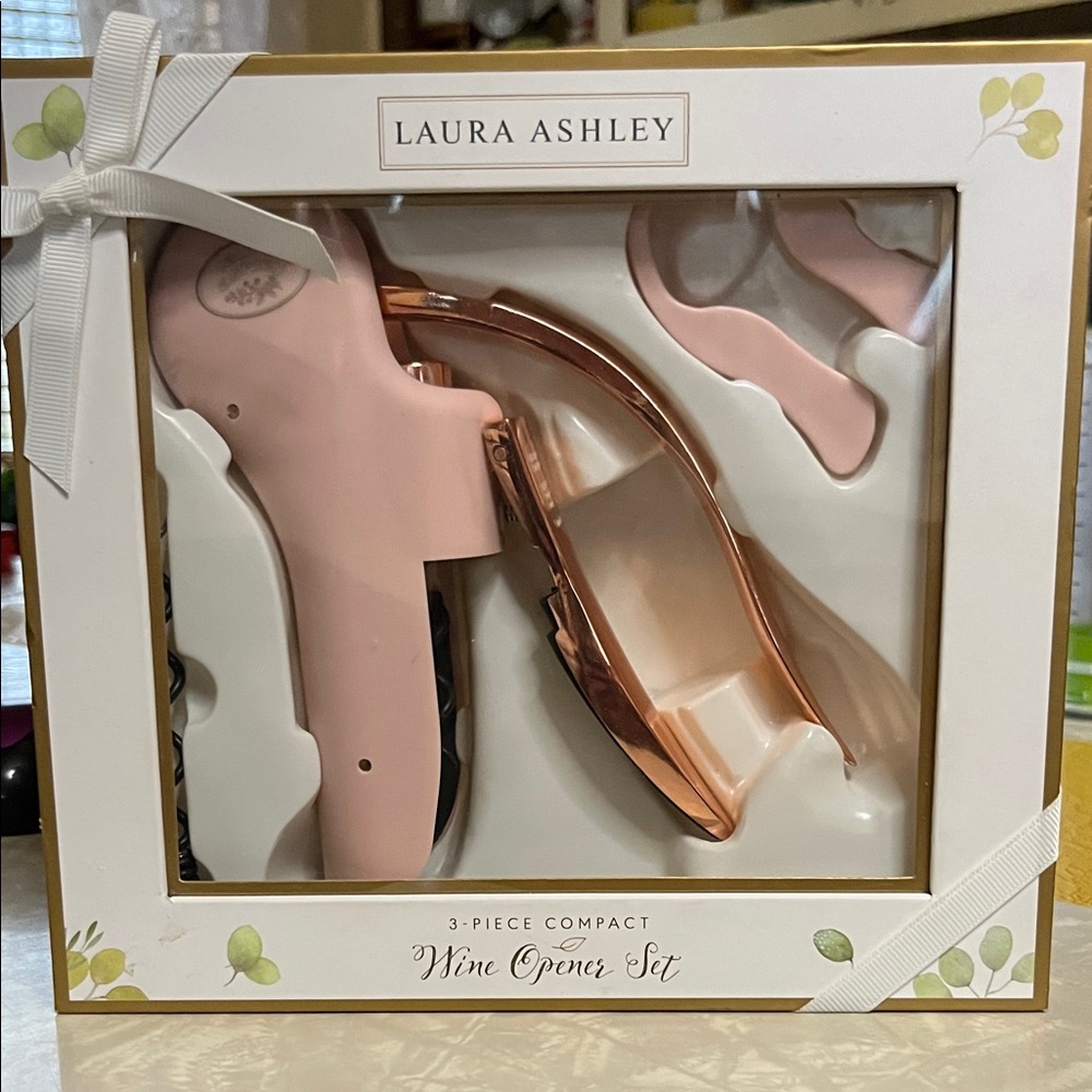 Laura Ashley Blush and Copper Wine Opener Set
